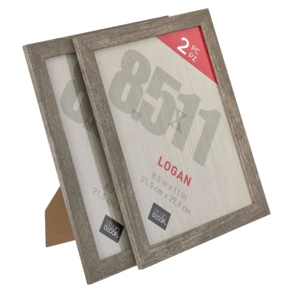 2-Pack Logan Tabletop Frames by Studio D��cor 8.5" x 11" in Grey