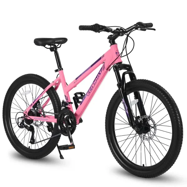 Ecarpat 26 in Mountain Bike Adults Womens Mountain Bicycles with Dual Disc Brakes Shimano 21 - Speed Full Suspension MTB Bicycles for Outdoor Commuting Exercise, Multi Colors