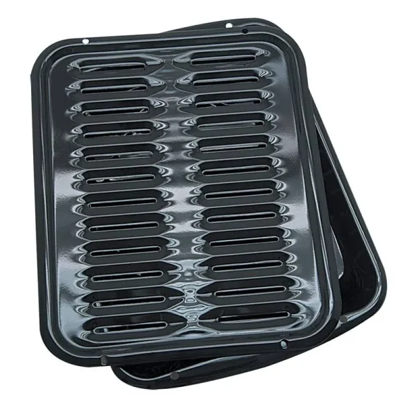 Range Kleen Bp102x 2 Piece Heavy Duty Porcelain Air Fry, Bake and Broil Pan