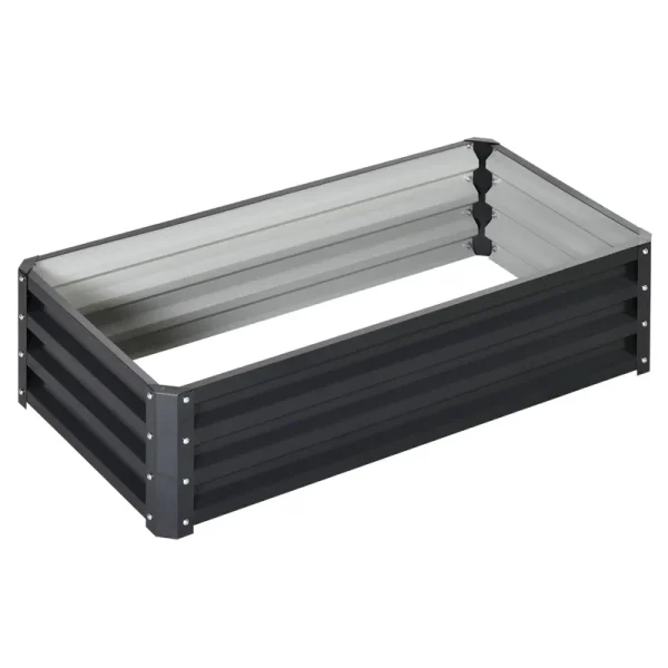 Outsunny 4' x 2' 1' Raised Garden Bed Box with Weatherized Steel Frame
