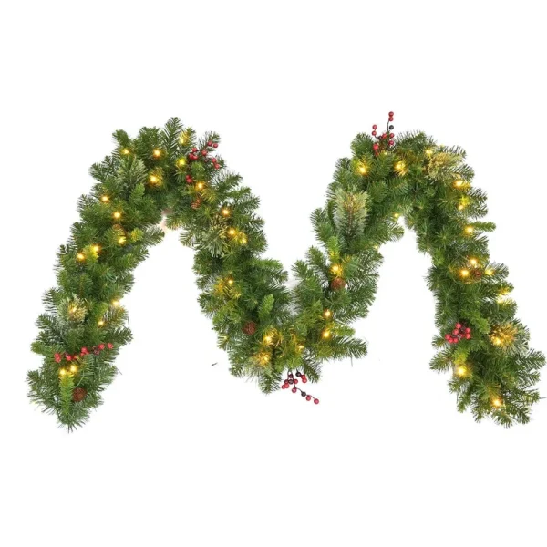 Celebrations Home 10 in. D x 9 ft. L LED Prelit Warm White Garland