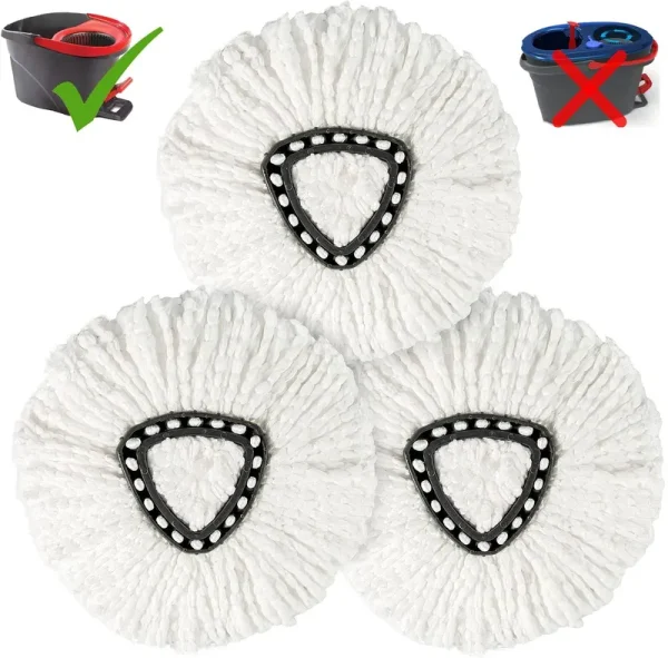 Funcee [3 Pack] Mop Replace Heads, Mop Refill Heads Replacements Compatible with O Cedar Spin Mop System- Easy to Replace, Microfiber, Machine