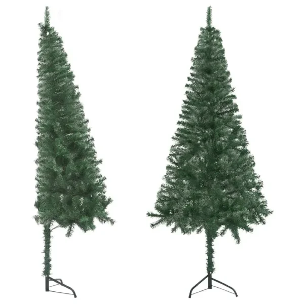 vidaXL Corner Artificial Christmas Tree Green 82.7" PVC