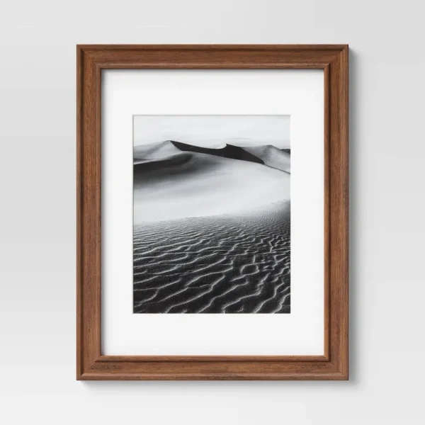 16 inch x 13 inch Matted to 8 inch x 10 inch Wood Wall Frame Midtone Woodgrain - Threshold