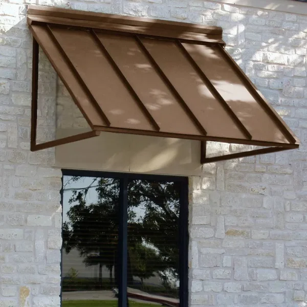 Awntech H22-US-3BRZ 3 ft. Houstonian Metal Standing Seam Awning, Bronze - 44 x 24 x 24 in.