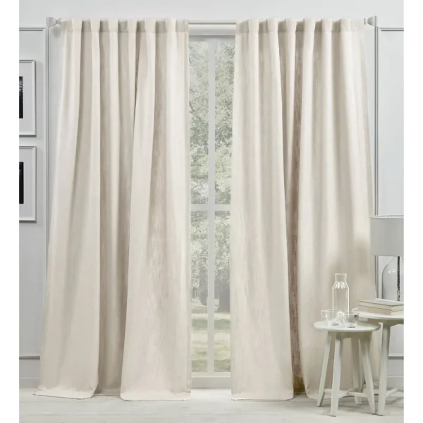 Lauren Ralph Lauren Vienna Light Filtering Back Tab Rod Pocket Curtain Panel, 54" x 108" - Ivory