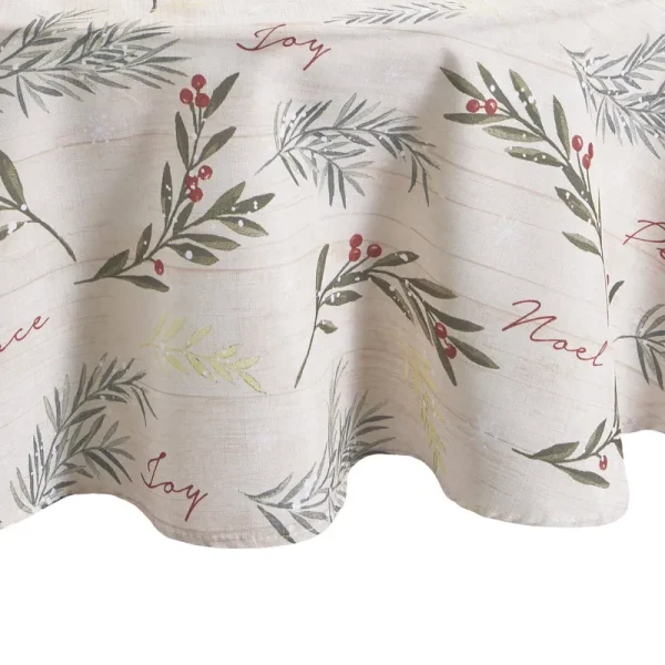 Elrene Home Fashions Holiday Tree Trimmings 60" x 84" Oval Tablecloth Multi