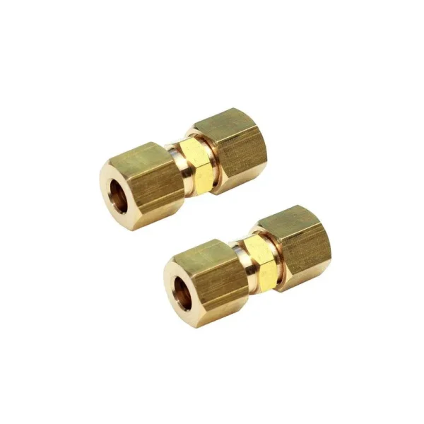 CarterTM 1662PK2 Ice Maker Water Line Brass Compression Tube Fitting, 1/4 OD x 1/4 OD (2)
