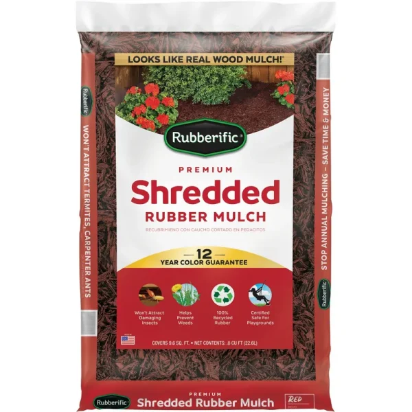 Rubberific Red Rubber Mulch 0.8 Cu. ft.