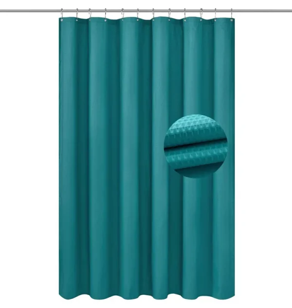 Barossa Design Soft Microfiber Fabric Shower Liner or Curtain, Hotel Quality, Machine Washable, Water Repellent, Turquoise, 70 x