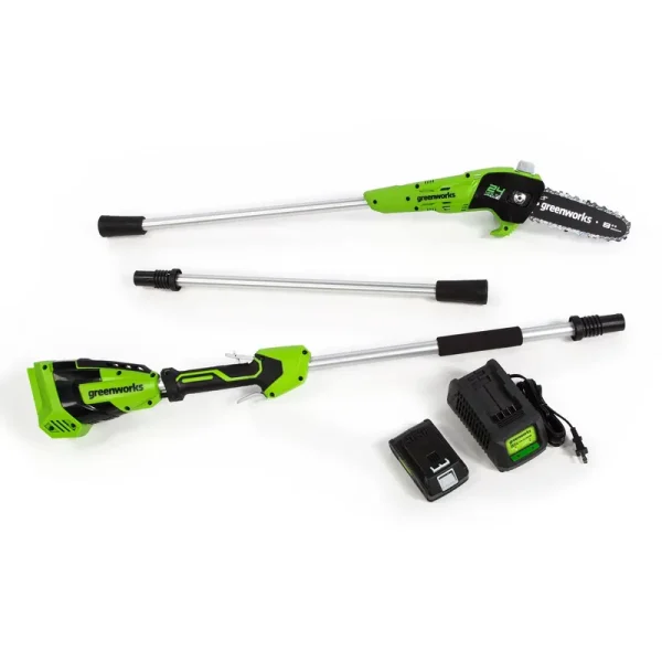 Greenworks 24V 8 inch Cordless Pole Saw, 2.0Ah Battery and Charger Included