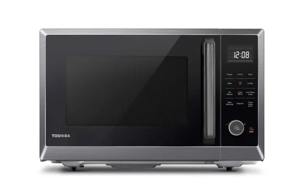 Toshiba Ml2-ec10sa(bs) 4-in-1 Microwave Oven with Healthy Air Fry, Convection Cooking, Easy-Clean Interior and Eco Mode, 1.0 cu.ft, Black Stainless