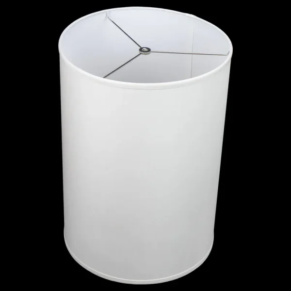 FenchelShades.com 14" Top Diameter x 14" Bottom Diameter 20" Height Fabric Drum Lampshade Spider Attachment (Linen White)