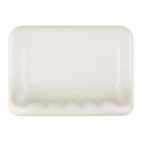 Bathroom Accessories White 4 in. x 6 in. Wall Mount Ceramic Soap Dish