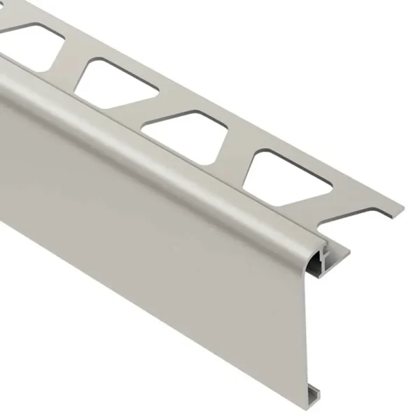Schluter RONDEC-STEP Aluminum Tile Edging Trim - 2 1/4" Profile 3/8" Satin Nickel (AT)
