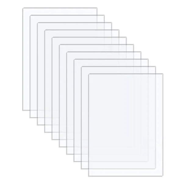 Langaelex 10 Pieces 152 x 102 x 1 mm Acrylic Sheets Clear Extruded Plexiglass for Picture Frame Glass Replacement, Projects Display, Painting (6x4 in