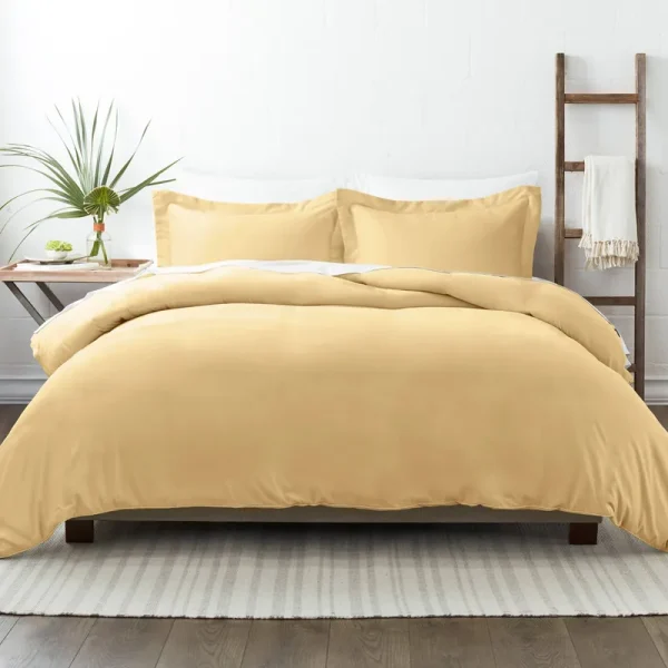 Home Collection Premium Ultra Soft 3-Piece Full/Queen Duvet Cover Set - Gold