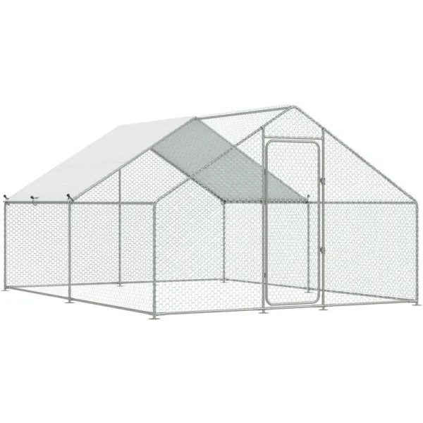 AECOJOY Large Walk-in Chicken Coop Run for 8-12 Chickens, 13x10x6.4 FT