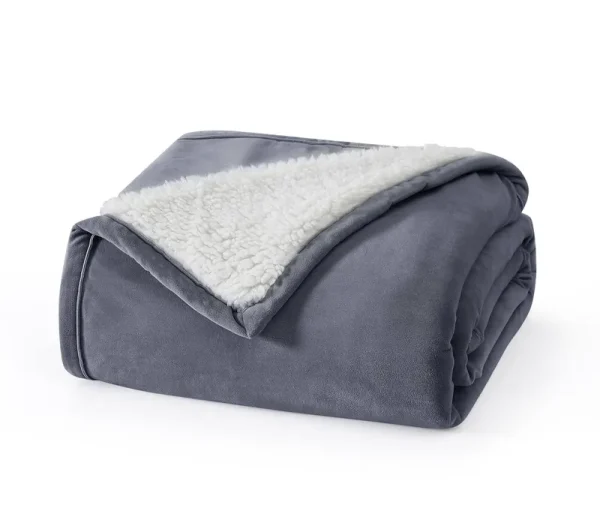 Ugg Bliss Plush Reversible Sherpa to Fleece Throw, 50" x 70" - Denim