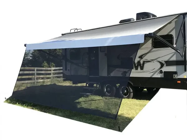 Tentproinc RV Awning Sun Shade Screen 9" x 15" 3" Black Mesh Sunshade UV Blocker Complete Kits Motorhome Camping Trailer Canopy Shelter 3 Years