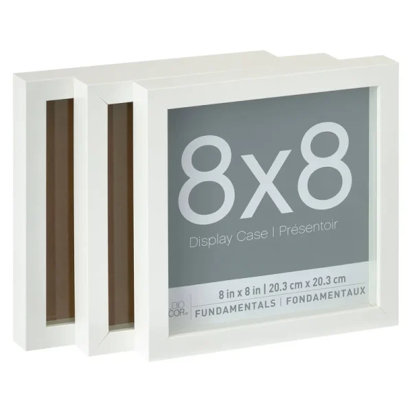 3-Pack White 8" x 8" Shadow Boxes, Fundamentals by Studio D��cor