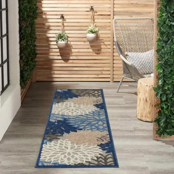 Nourison Aloha ALH05 Area Rug | Blue/Multicolor | 2'3" x 8' Runner