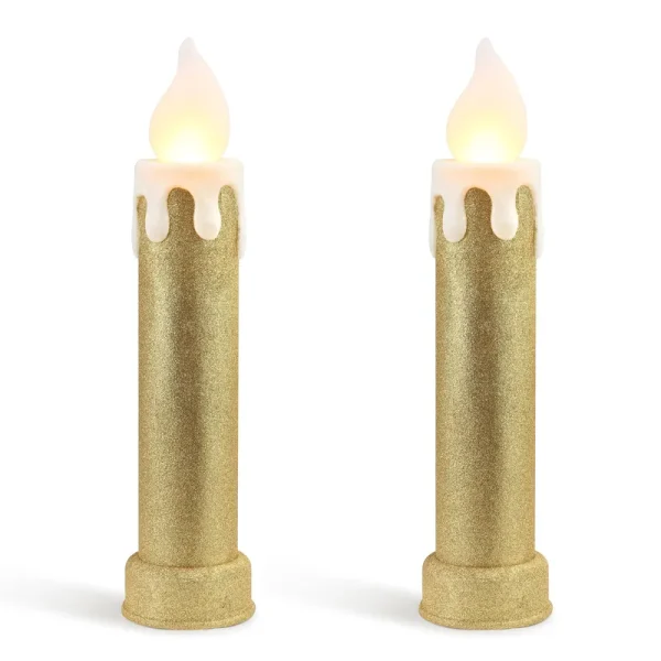 Mr. Christmas 24 inch Set of 2 Blow Mold Candles - Gold