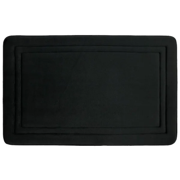 The Big One Border Memory Foam Bath Rug - Black - 17x24