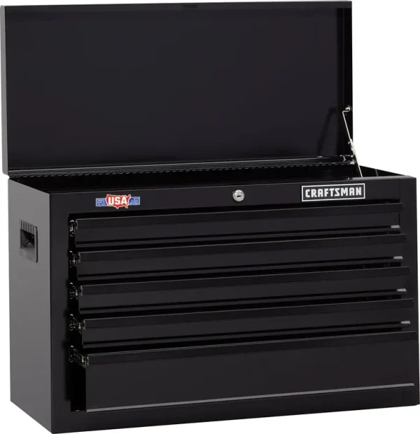 1000 Series 26.07-in W x 17.49-in H x 12.1-in D 5 -Drawer Steel Tool Chest ( Black )
