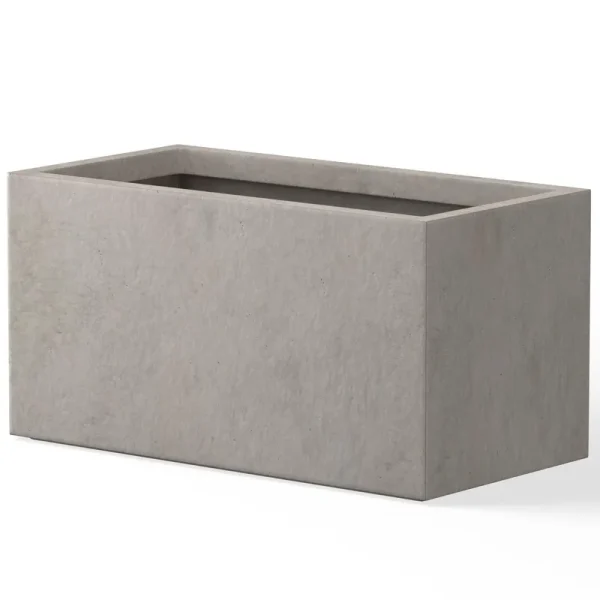 Kante RF0104A-C80021-2 Lightweight Durable Modern Rectangle Outdoor Planter, Weathered Concrete