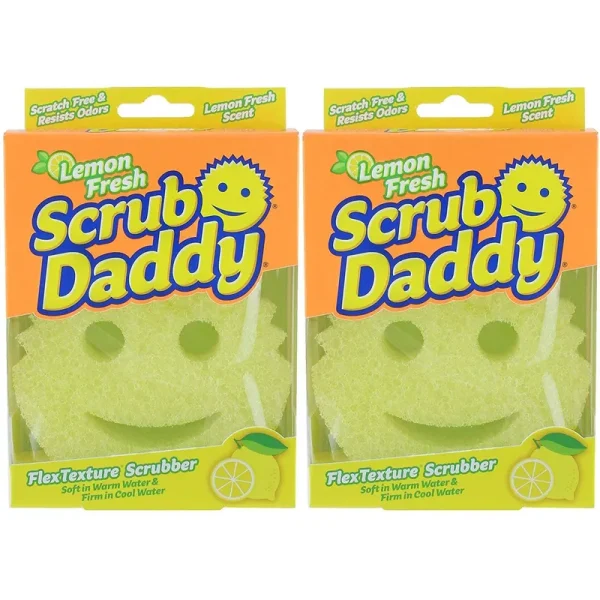 Scrub Daddy Pack of 2 The Scratch Free Sponge (Lemon Color)