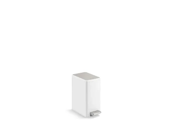 Kohler 6-Liter Step Trash Can, 31319 Stainless Steel + White
