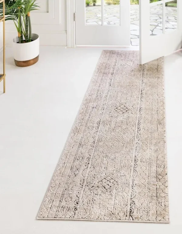 Unique Loom Oregon 13 ft Runner Ivory Southwestern, Geometric Area Rug