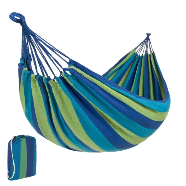 Best Choice Products Cotton Brazilian 2-Person Double Hammock Bed with Carrying Bag, Blue