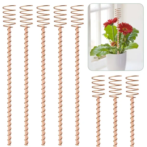 Dayimado 8 Pack 13.5" Electroculture Plant Stakes, Long Copper Garden Stakes, Electroculture Copper Coil Antennas for Growing Garden, High-Yield, Eco-Friendly