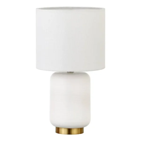 Gracie Ceramic Table Lamp Base Color: Matte White/Brushed Brass