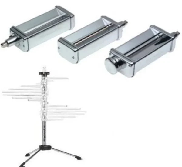 Kitchenaid Pasta Roller & Cutter Attachment Set with Pasta Rack