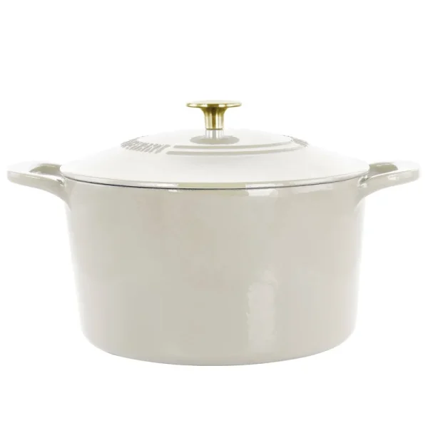 Martha Stewart 7 Quart Enameled Cast Iron Dutch Oven - Linen