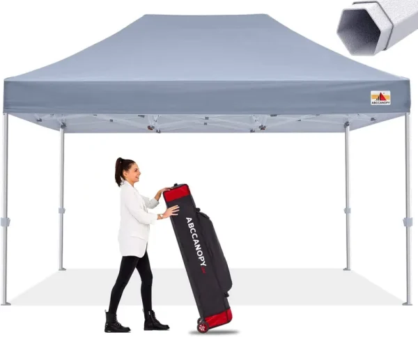 ABCCANOPY Commercial EZ Pop Up Canopy Tent 10x15 Premium-Series, Gray