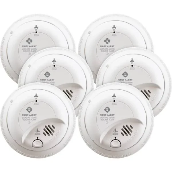 First Alert BRK Sc9120b-6 Hardwired Smoke and Carbon Monoxide Detector (CO) with Battery Backup. 6-Pack , White
