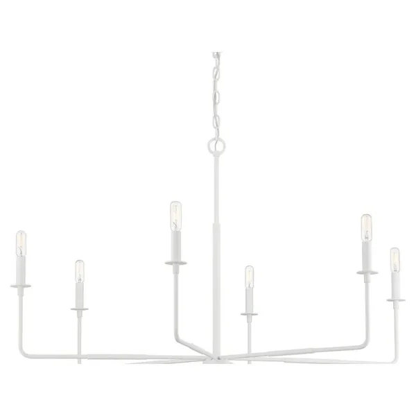 Mager 6 - Light Candle Style Classic Chandelier Finish: Bisque White