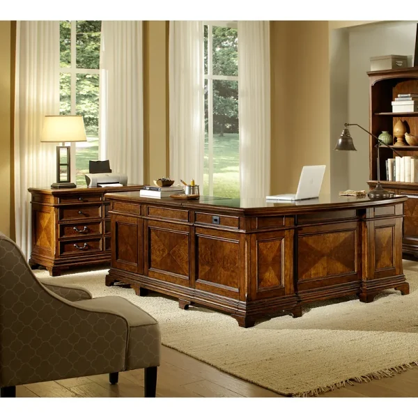 Lewis 66' Desk with Return, Lateral File & 2pc Bookcase