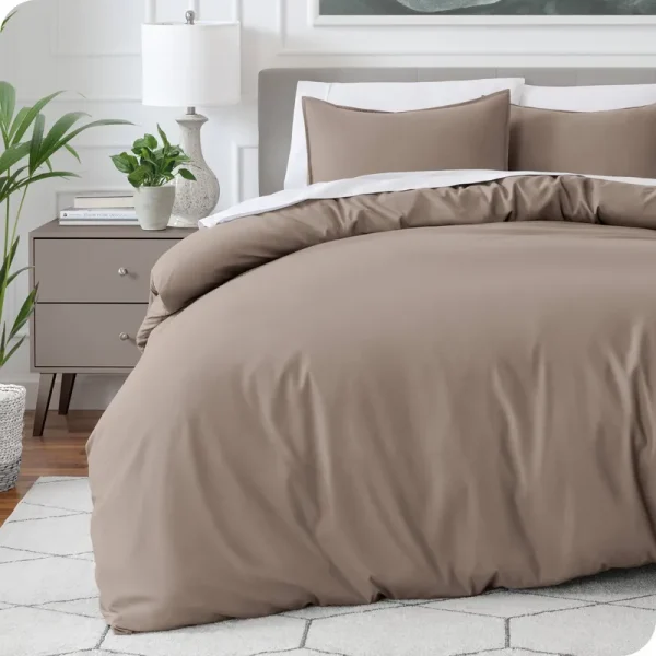 Bare Home | Microfiber Duvet & Pillow Sham Set - Queen / Taupe