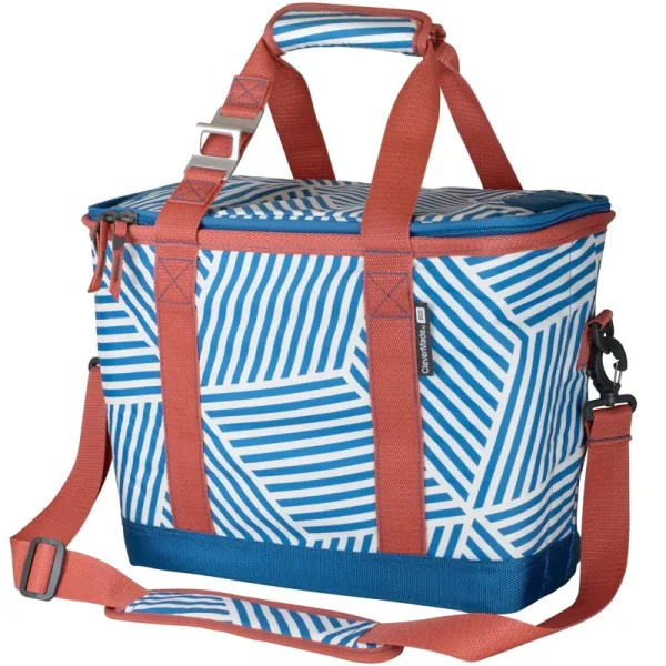 Clevermade Eco Tahoe Soft Sided Collapsible 21qt Cooler - Blue Stripe
