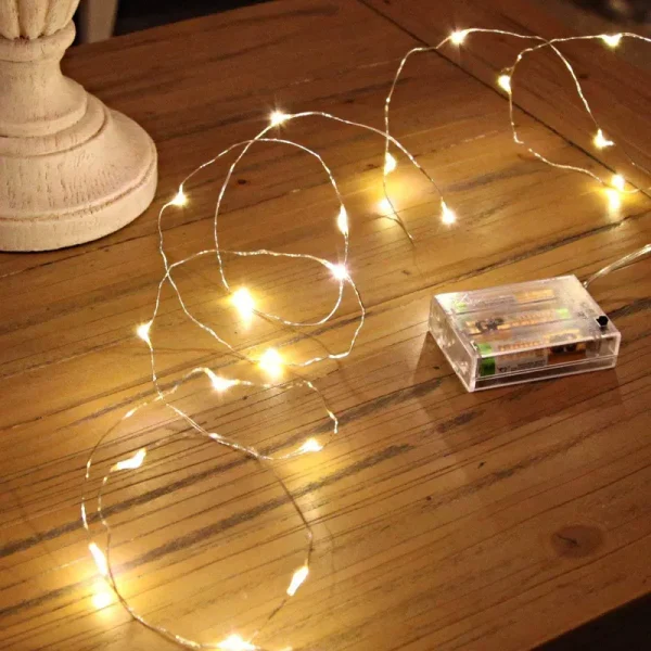 Ariceleo LED Fairy Lights Battery Operated, 1 Pack Mini Battery Powered Copper W