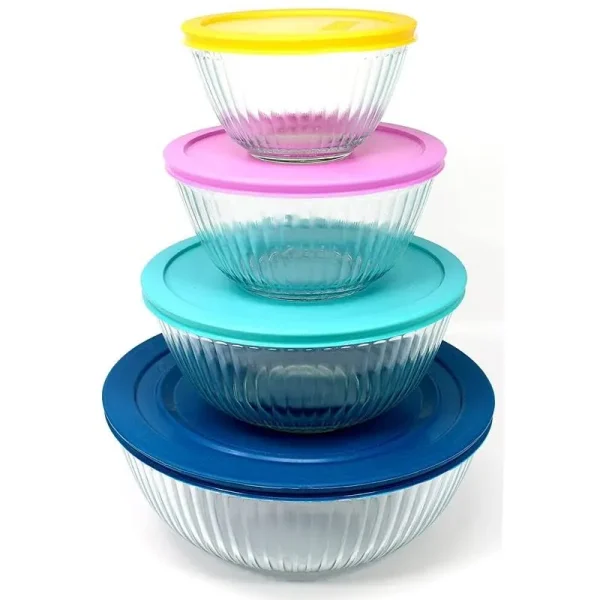 Pyrex 8-Piece 100 Years Glass Mixing Bowl Set Limited Edition