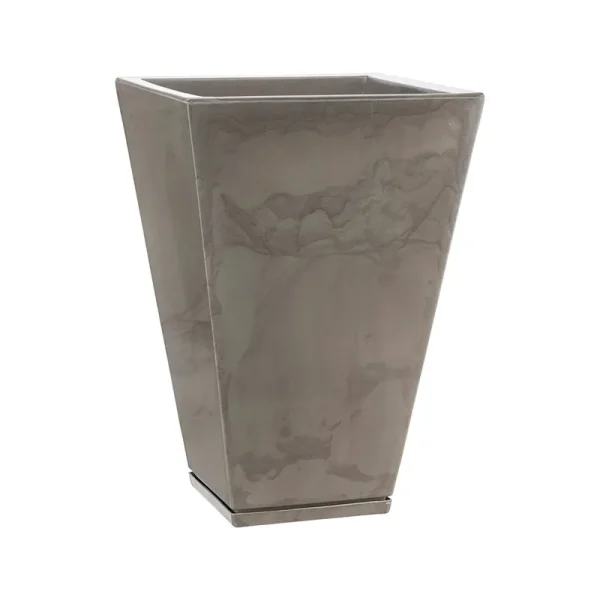 Floridis Zurique Medium Beige Marble Effect Resin Planter Bowl