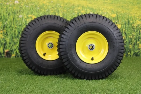 Antego Tire & Wheel (Set of 2) 15x6.00-6 Tires & Wheels 4 Ply for Lawn & Garden Mower Turf Tires .75" Bearing