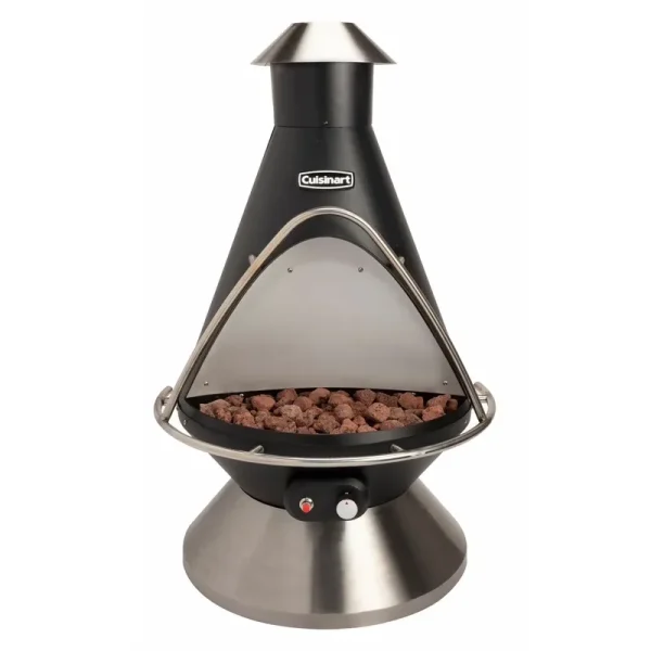 Cuisinart Chimenea Propane Fire Pit, 40, 000 BTU Adjustable Gas Fire Pit for Patios, Includes Lava Rocks, Directional Heat Shield and Push to Start Ignition