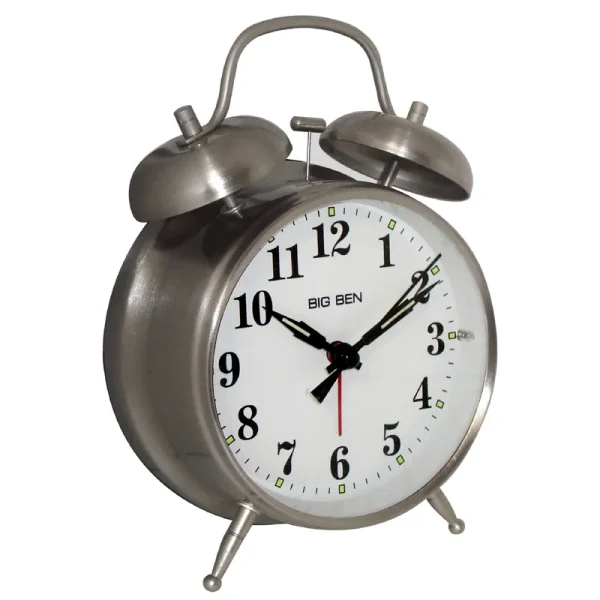 Westclox Big Ben Twin-Bell Alarm Clock, Silver